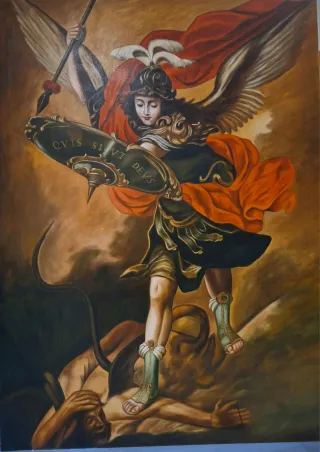 Pintura al óleo San Miguel Arcángel