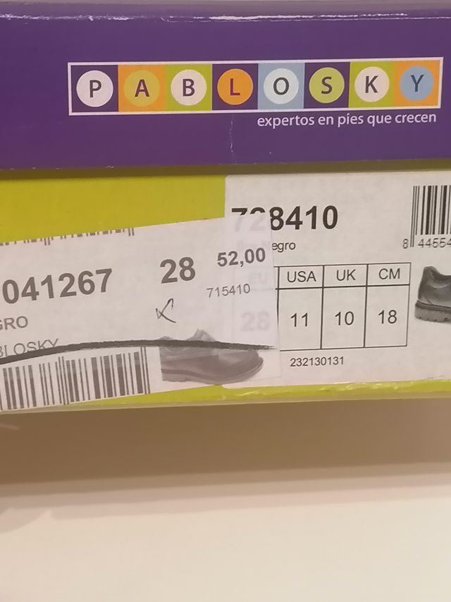 Zapatos colegiales Pablosky talla 28 y Talla 27