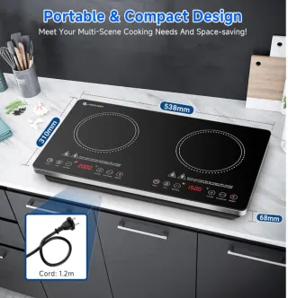 Placa Inducción 2 Fuegos