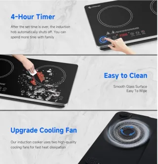 Placa Inducción 2 Fuegos