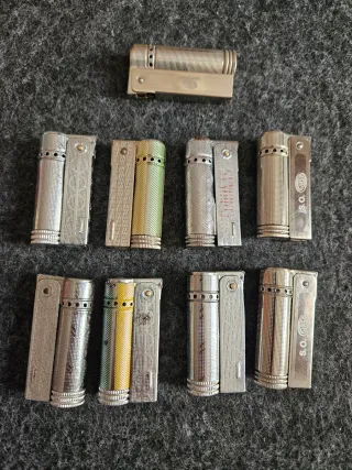 Set di 9 accendini vintage