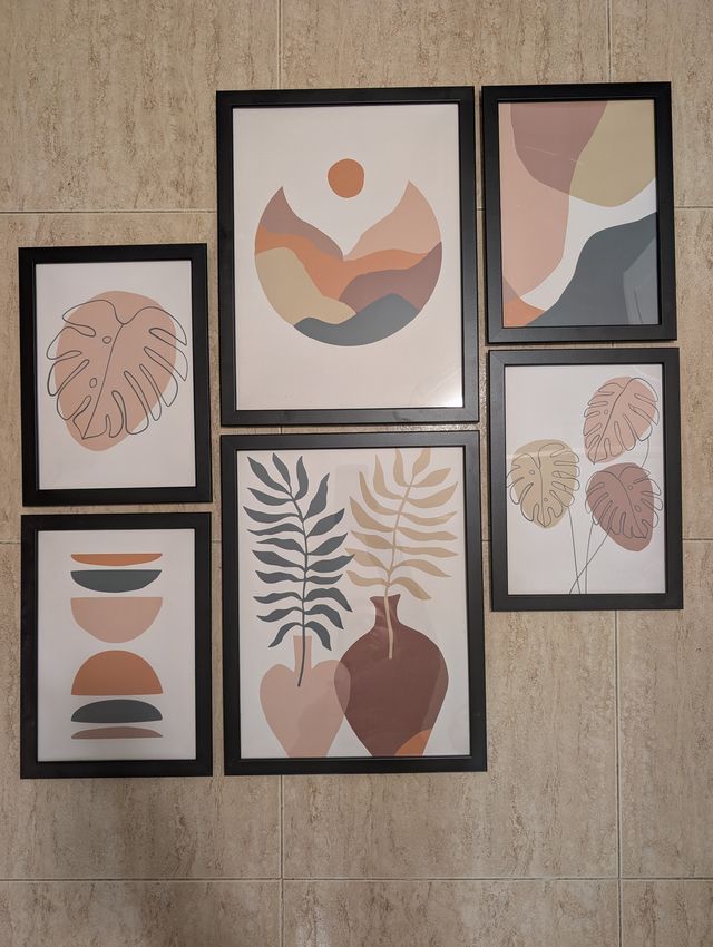 Set di 6 quadri decorativi astratti
