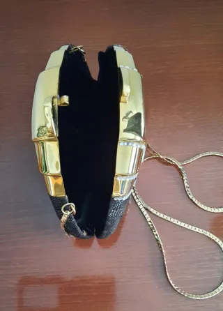 Bolso de fiesta vintage negro y dorado