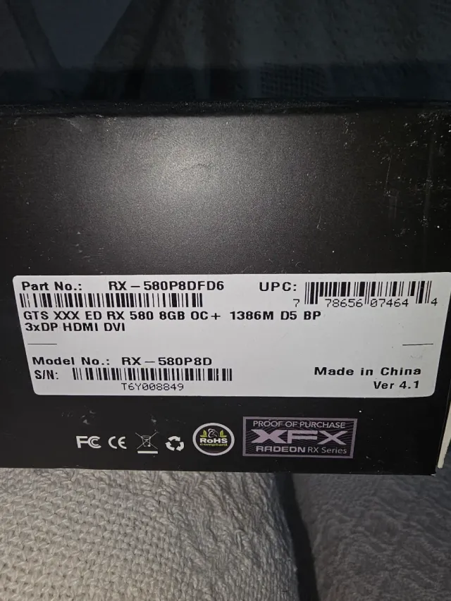 Tarjeta Gráfica XFX RX 580 8GB