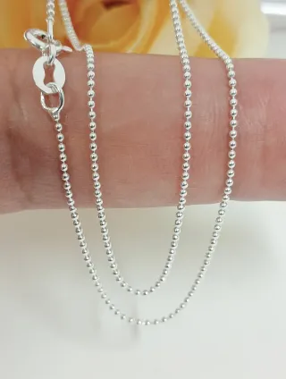Cadena bolitas plata de ley 40cm