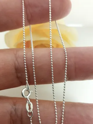 Cadena bolitas plata de ley 40cm