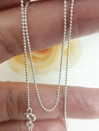 Cadena bolitas plata de ley 40cm