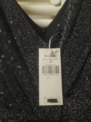 Vestido largo fiesta negro y brillante