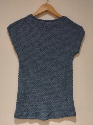 Camiseta Zara texturizada azul Talla S