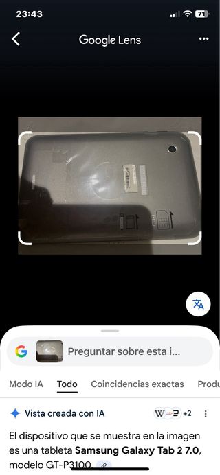 Samsung Galaxy Tab 2 7.0 Negra