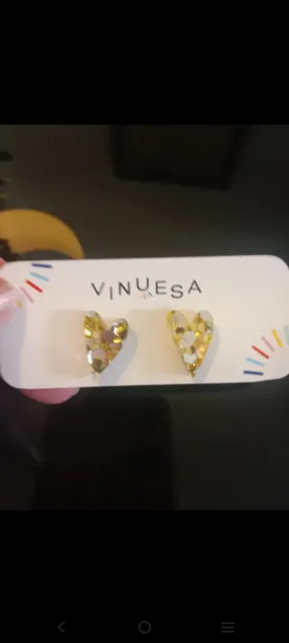 Pendientes Corazón VINUESA Oro Multicolor