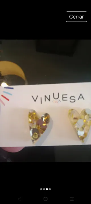 Pendientes Corazón VINUESA Oro Multicolor