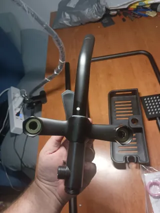 Juego de Ducha Negro y Plateado