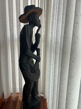 Figura de madera segador caña de azúcar