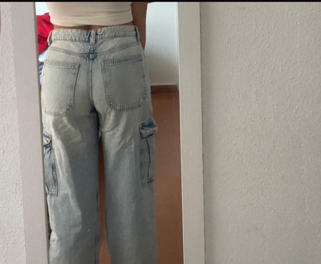 Pantalón ancho vaquero azul