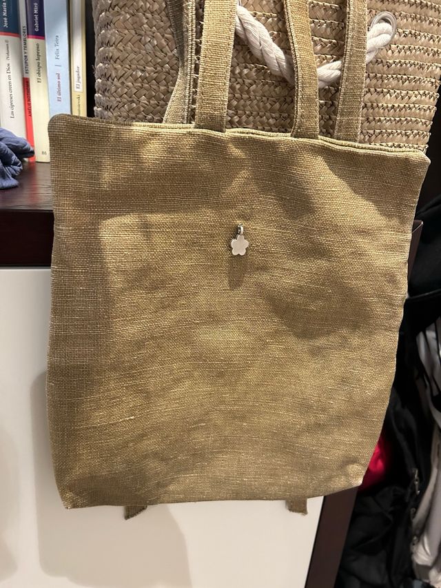 Bolso saco lino verde caqui