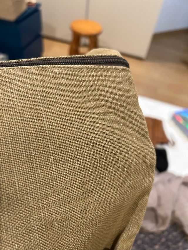 Bolso saco lino verde caqui