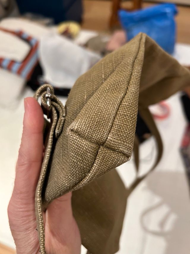 Bolso saco lino verde caqui