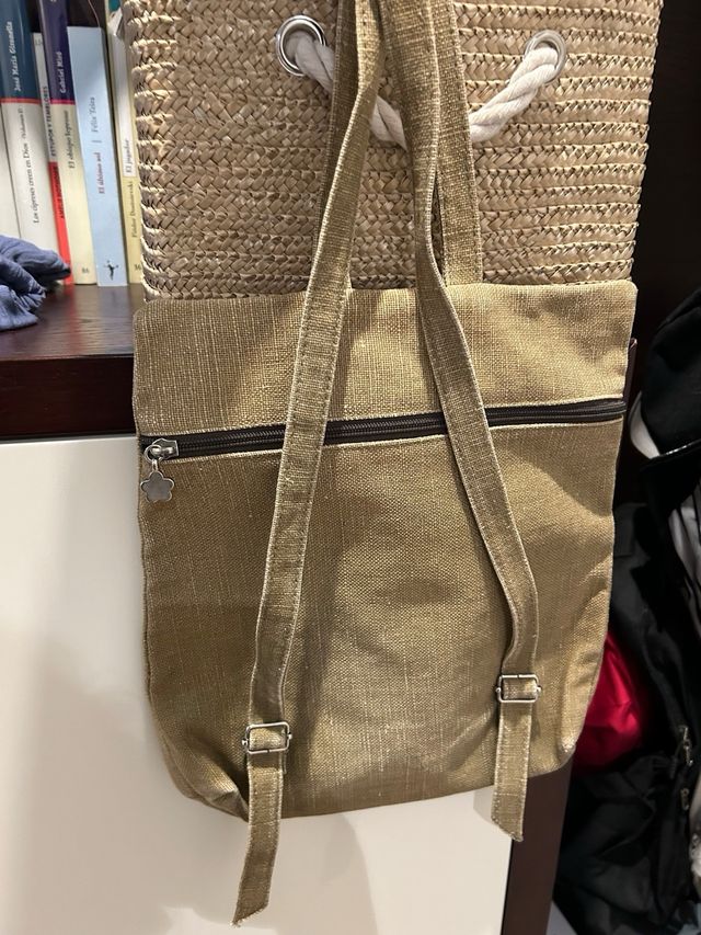 Bolso saco lino verde caqui