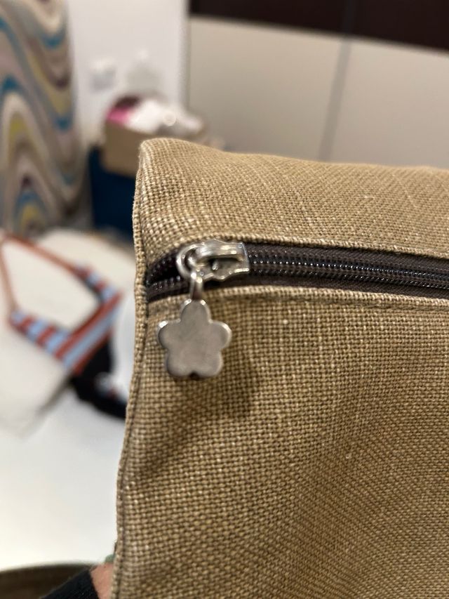 Bolso saco lino verde caqui