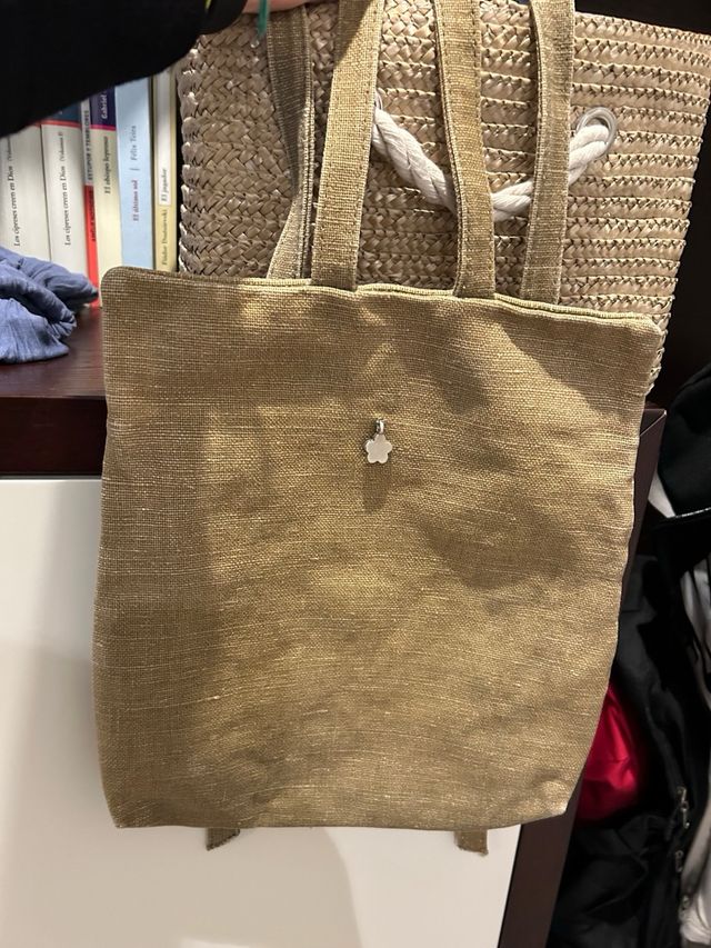 Bolso saco lino verde caqui