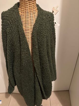 Cardigan verde oversize