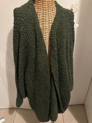 Cardigan verde oversize