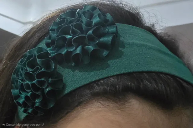 Diadema verde con flores