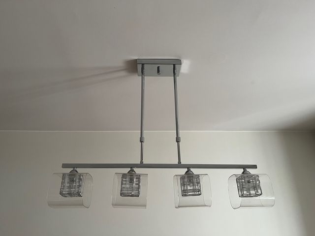 Lámpara de techo plateada 4 luces