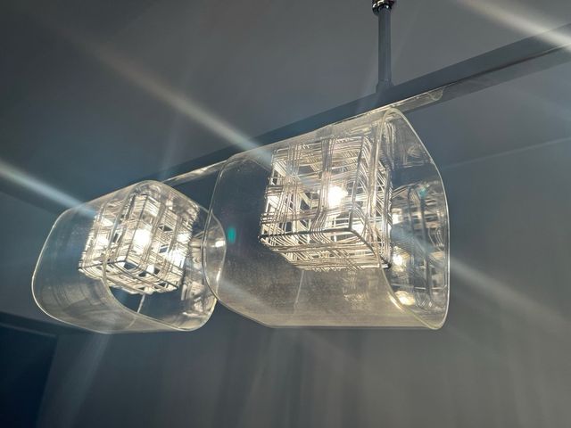 Lámpara de techo plateada 4 luces