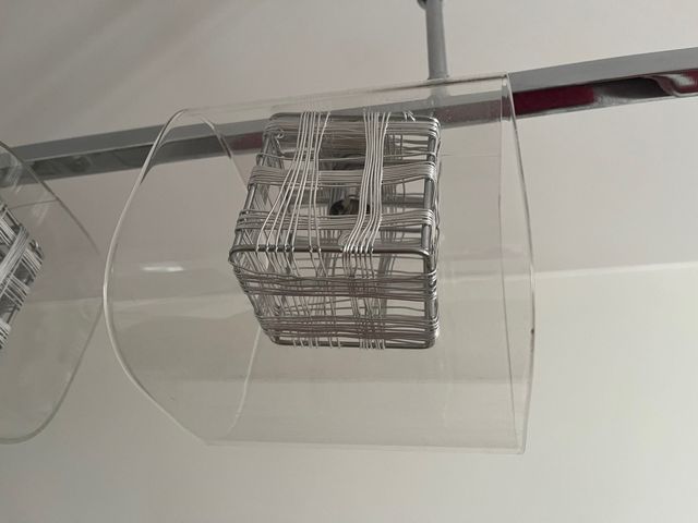 Lámpara de techo plateada 4 luces