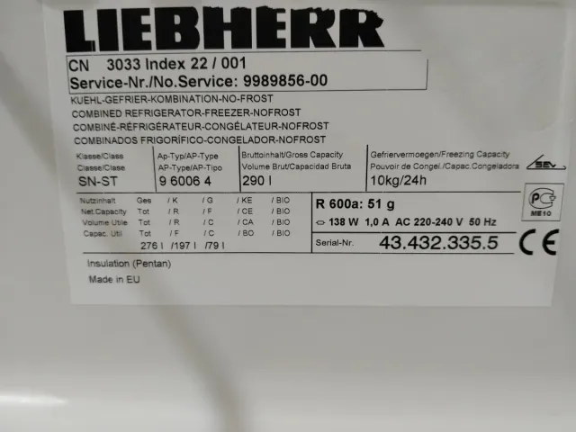 NEVERA LIEBHERR IDEAL ESPACIOS REDUCIDOS SEGUNDAMA