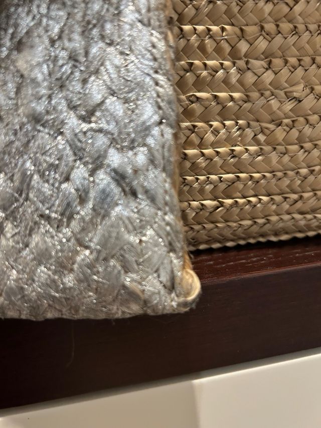 Bolso de mano plata esparto