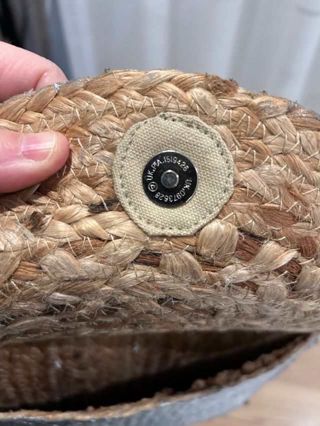 Bolso de mano plata esparto