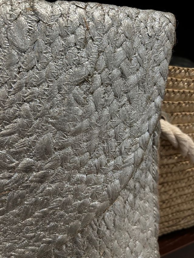 Bolso de mano plata esparto