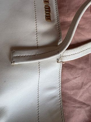 Borsa shopping leather Miu Miu, bicolor.
