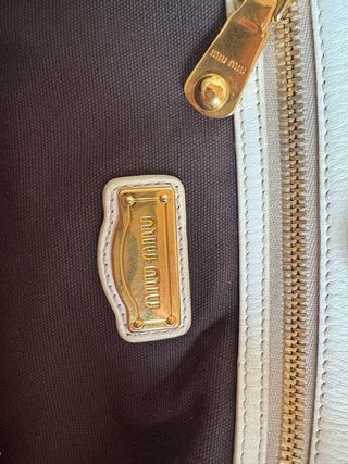 Borsa shopping leather Miu Miu, bicolor.