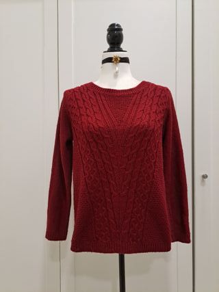 Jersey Sfera trenzado burdeos talla M