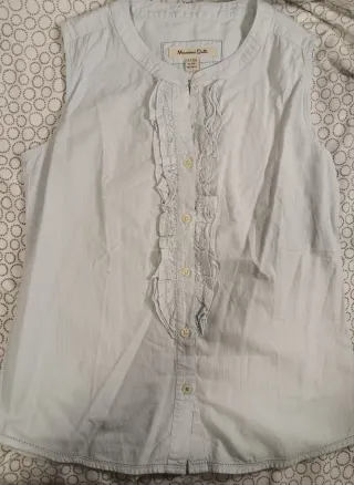 Camisa sin mangas Massimo Dutti azul