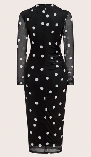 Vestido Ellevyn Malla Lunares Talla Única