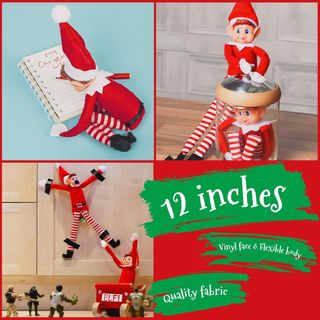Juego de 2 elfos de Navidad traviesos 30cm NUEVOS