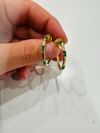 Pendientes Aro Viceroy Plata Ley Esmeralda