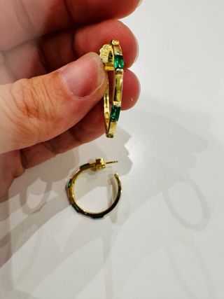 Pendientes Aro Viceroy Plata Ley Esmeralda