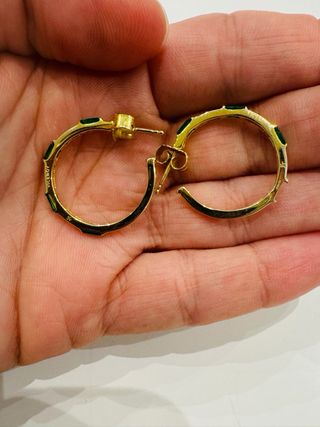 Pendientes Aro Viceroy Plata Ley Esmeralda