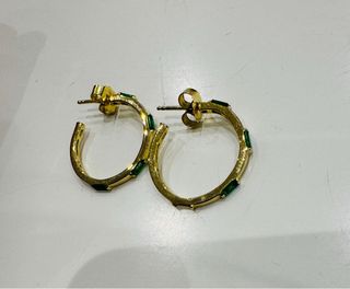 Pendientes Aro Viceroy Plata Ley Esmeralda