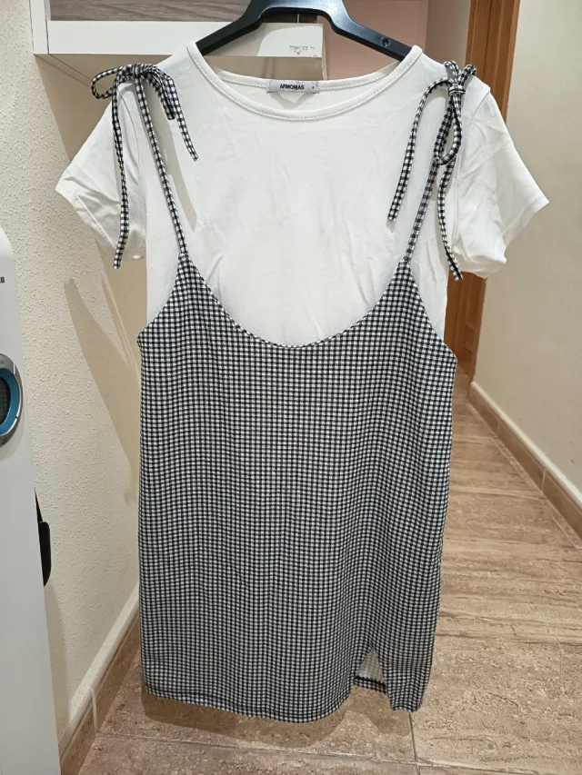 Vestido mini cuadros talla S