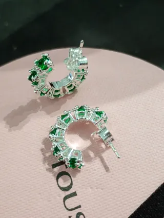 Pendientes Aro con Circonitas Verdes