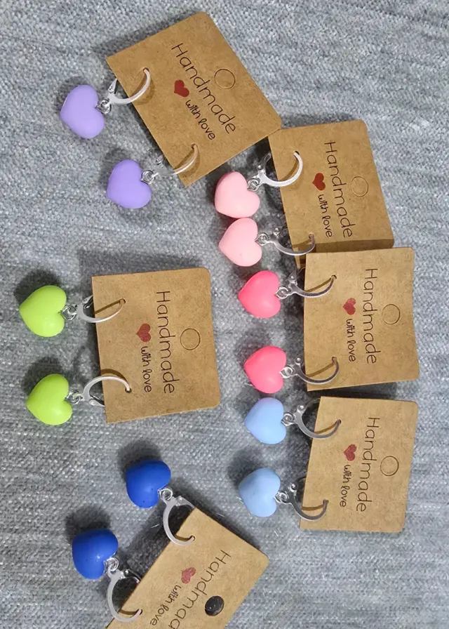 Pendientes Corazón Hechos a Mano