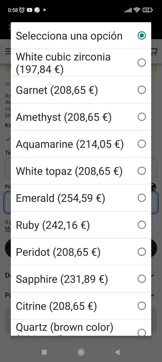 Anillo Oro Blanco 9k. Muy fino y muy bonito 375