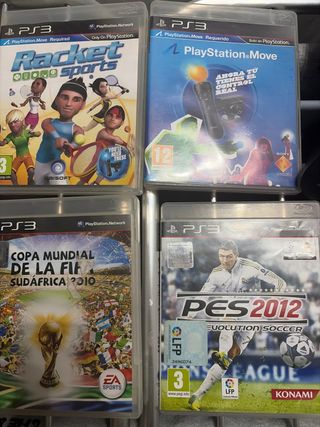 Lote 4 Juegos PS3: Racket Sports, Move, FIFA, PES